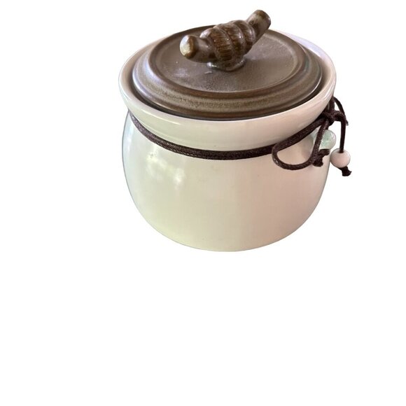 Traditional Ceramic Tea Jar Box Sealed Storage with Lid & Tree Pattern - Picture 3 of 11